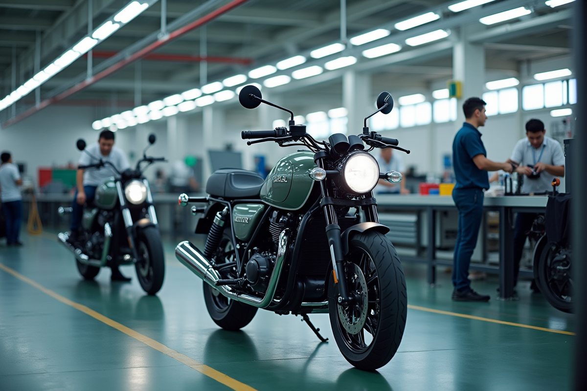 Motos urale modernes en assemblage dans une usine chinoise