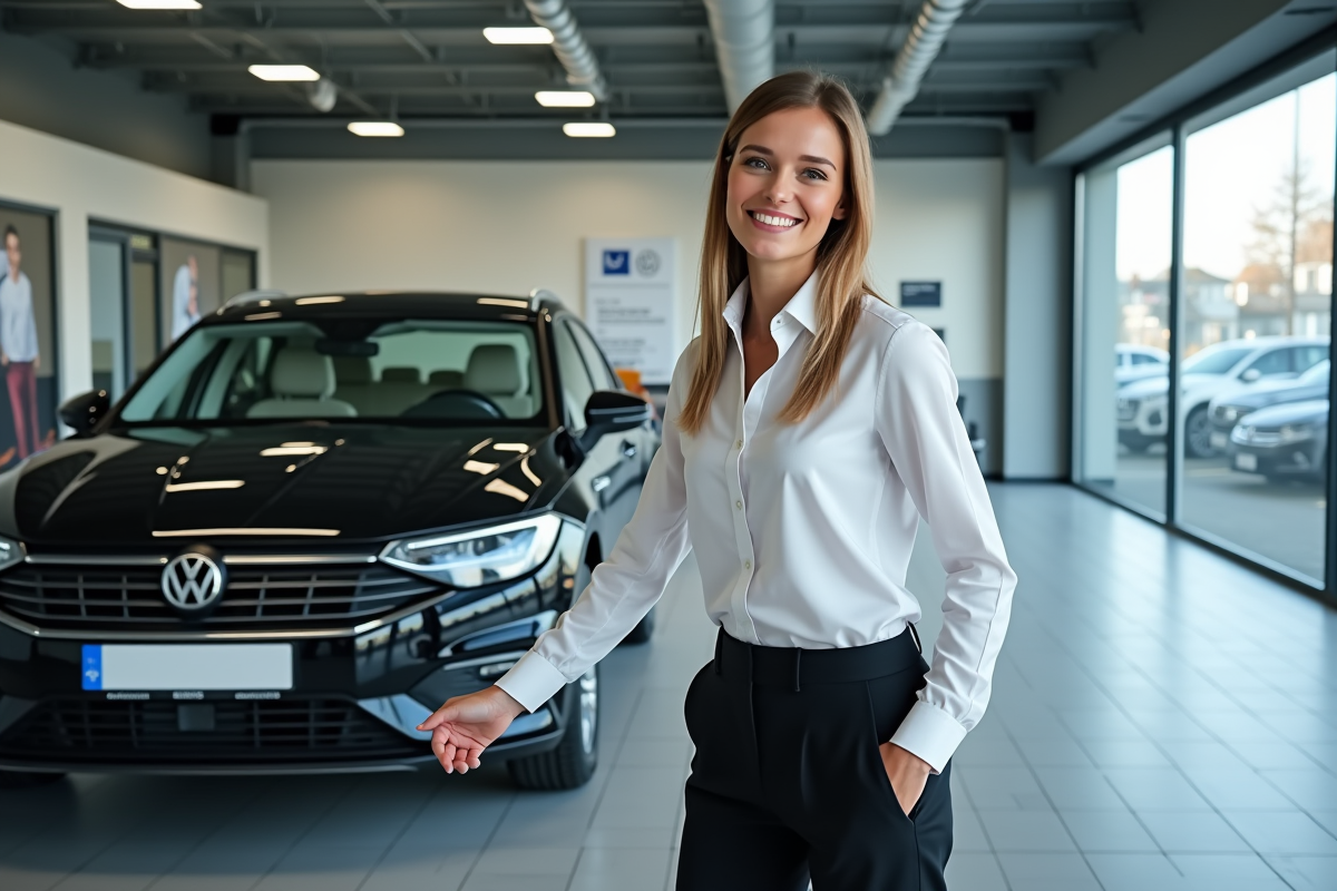 Jeune femme posant des plaques d